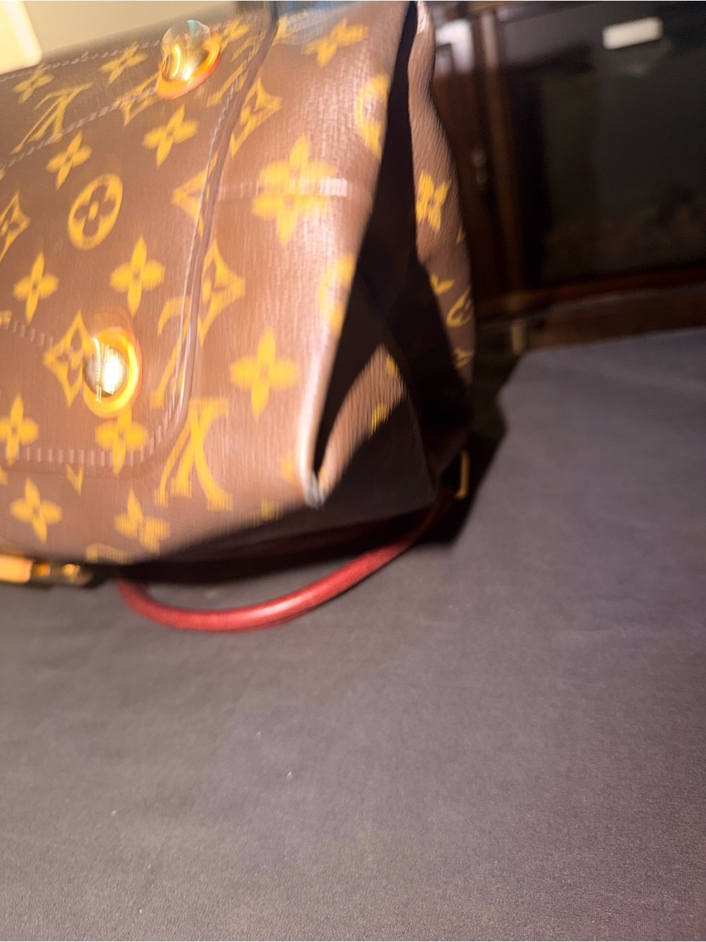 Louis Vuitton Monogram Shoulder Bag Brown with Burgundy Accents - Picture 6 of 16